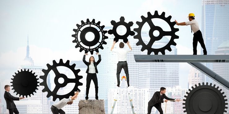 Teamwork of businesspeople