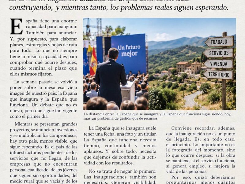 La España que se inaugura por los políticos