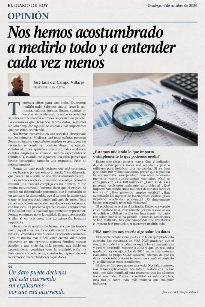 Artículo de opinión sobre medirlo todo